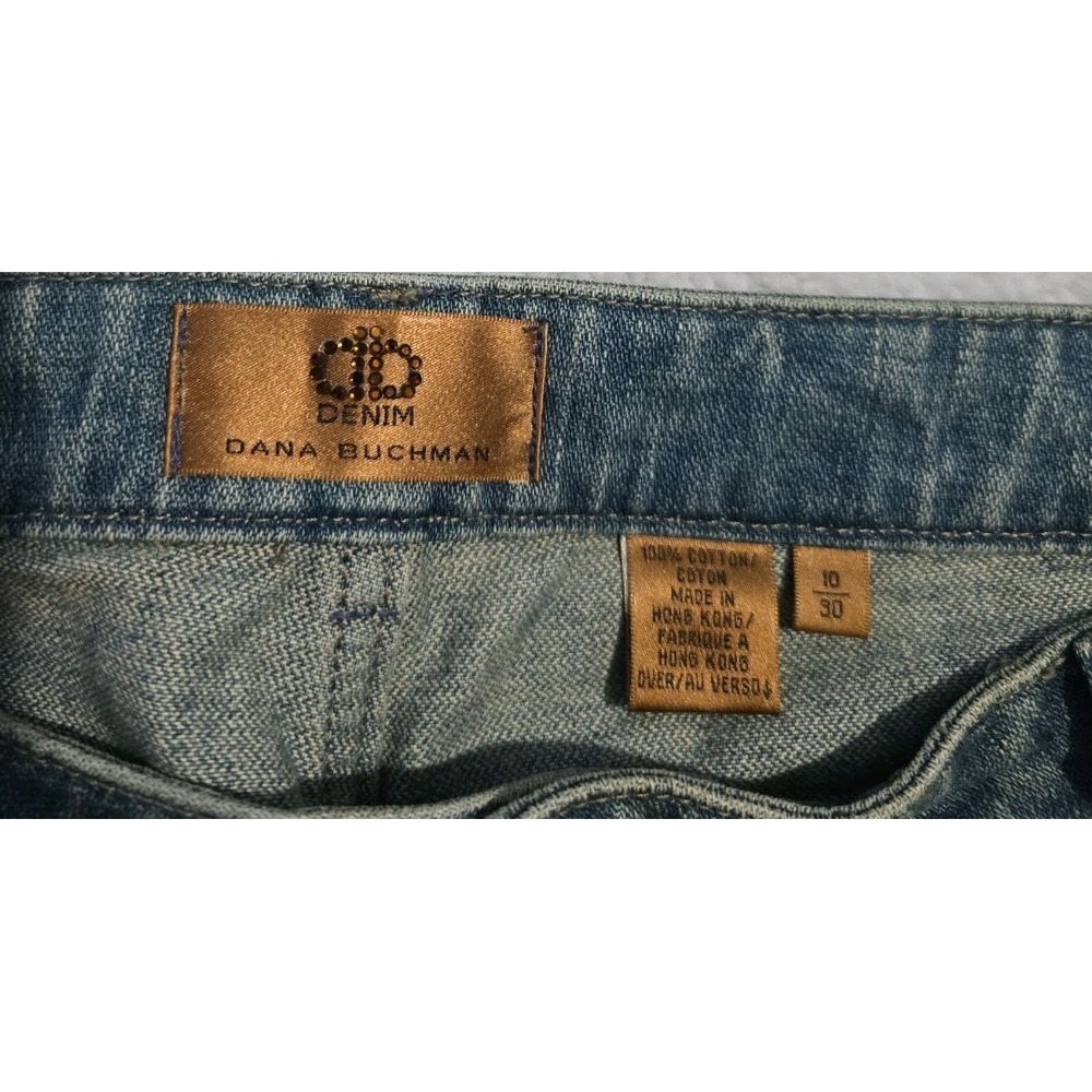 Dana Buchman Denim Embroidered Beaded Jeans Flare Size 10/30 Retro 70s - Picture 6 of 9